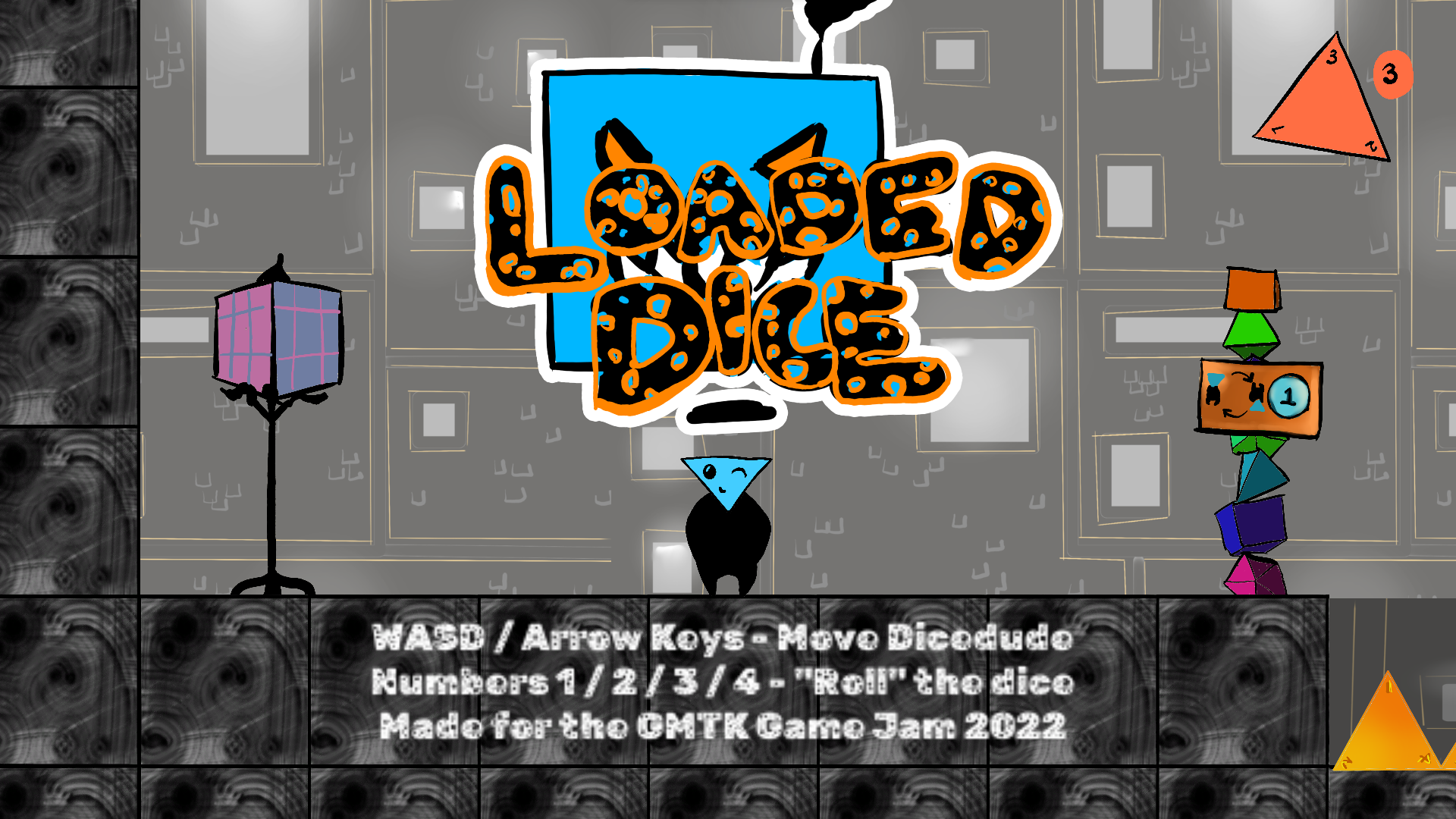 Loaded Dice gameplay showing the starting area